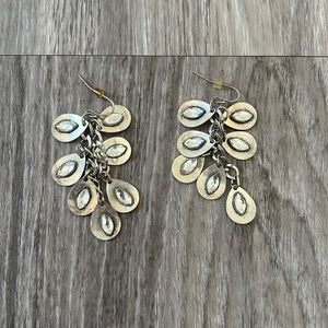 Silver and clear gemstone earrings